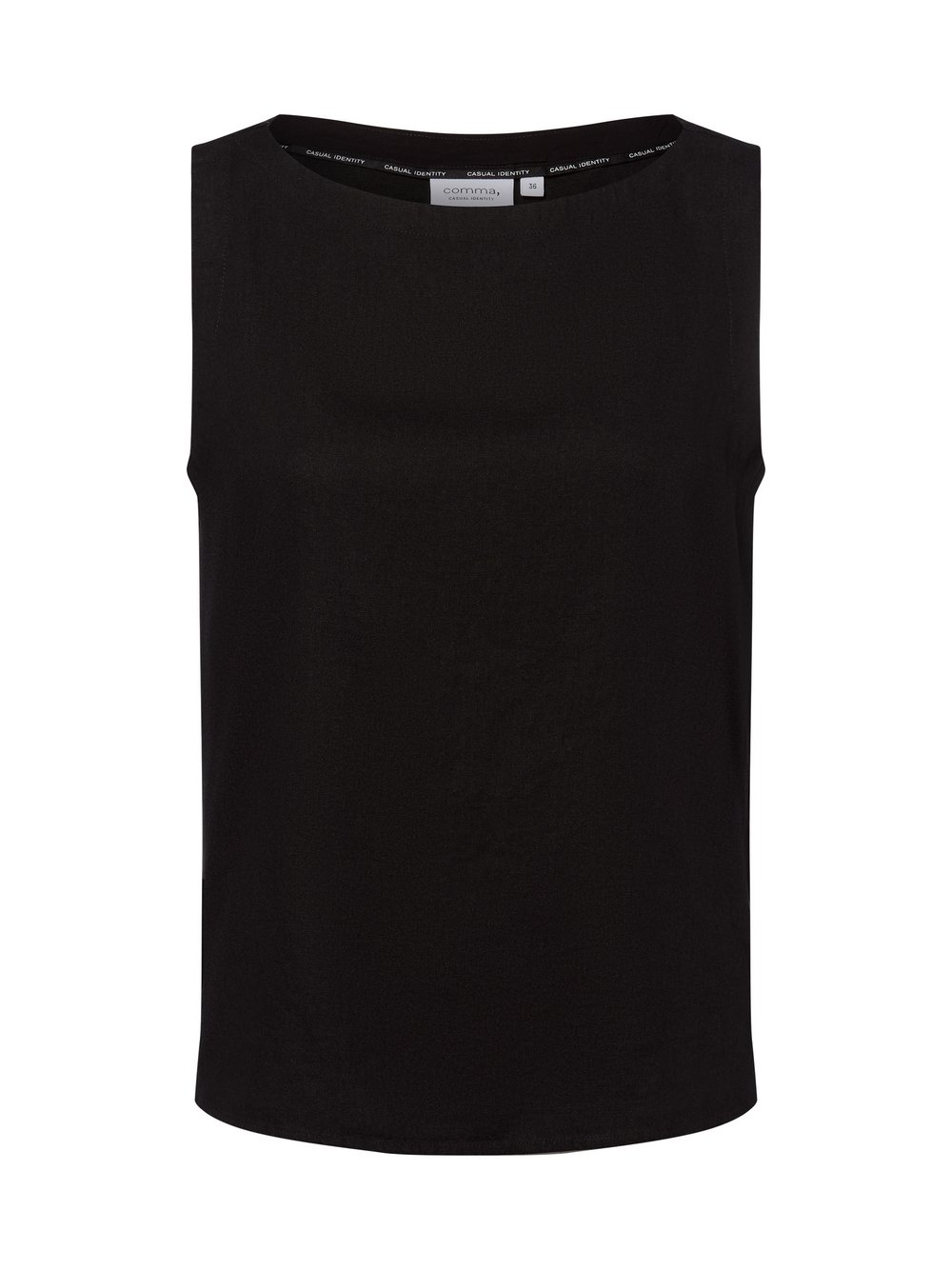 comma casual identity Blusentop mit Leinen-Anteil Damen schwarz, 42