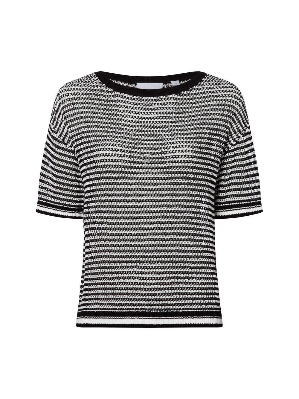 comma casual identity Strickshirt Damen Baumwolle schwarz gestreift, 44