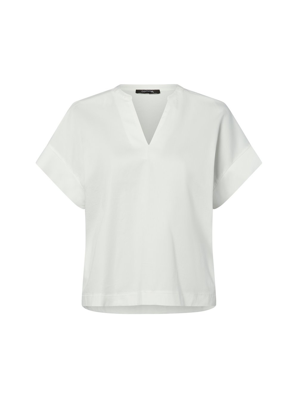 comma Kurzarm-Blusenshirt Damen Baumwolle weiß, 38