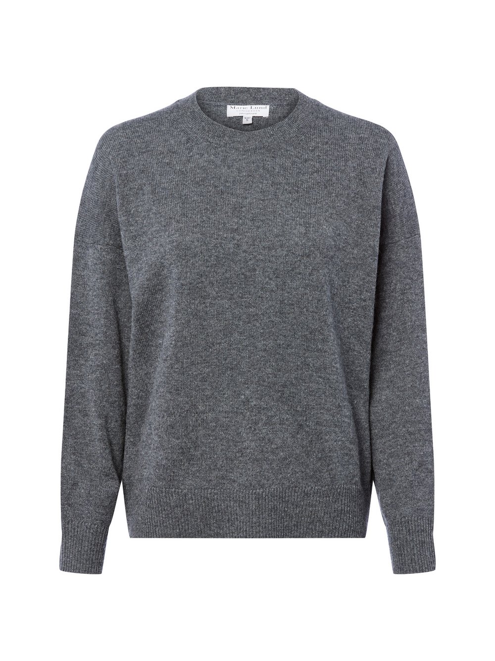 Marie Lund Pure Cashmere Pullover Damen Feinstrick grau meliert, XL/XXL