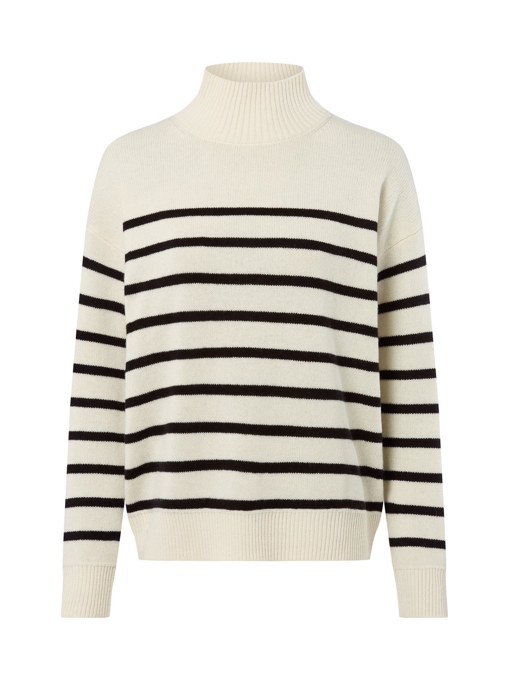 Marie Lund Wollpullover aus Merino Damen weiß gestreift, M