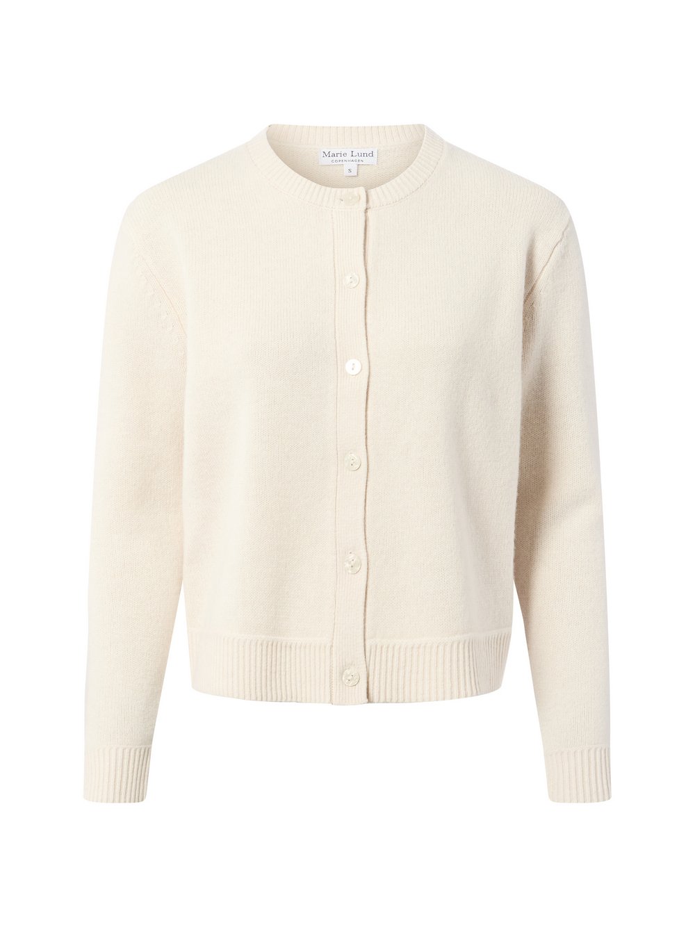 Marie Lund Strickjacke aus Merinowolle Damen Feinstrick weiß, XL