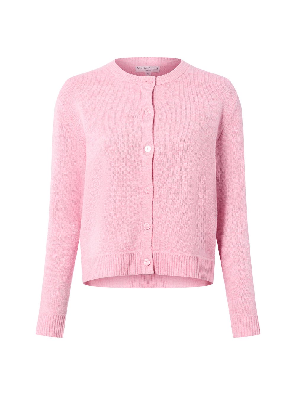 Marie Lund Strickjacke aus Merinowolle Damen Feinstrick rosa meliert, S