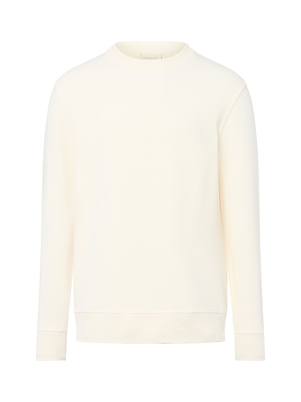 Gant Sweatshirt Herren Baumwolle weiß strukturiert, L