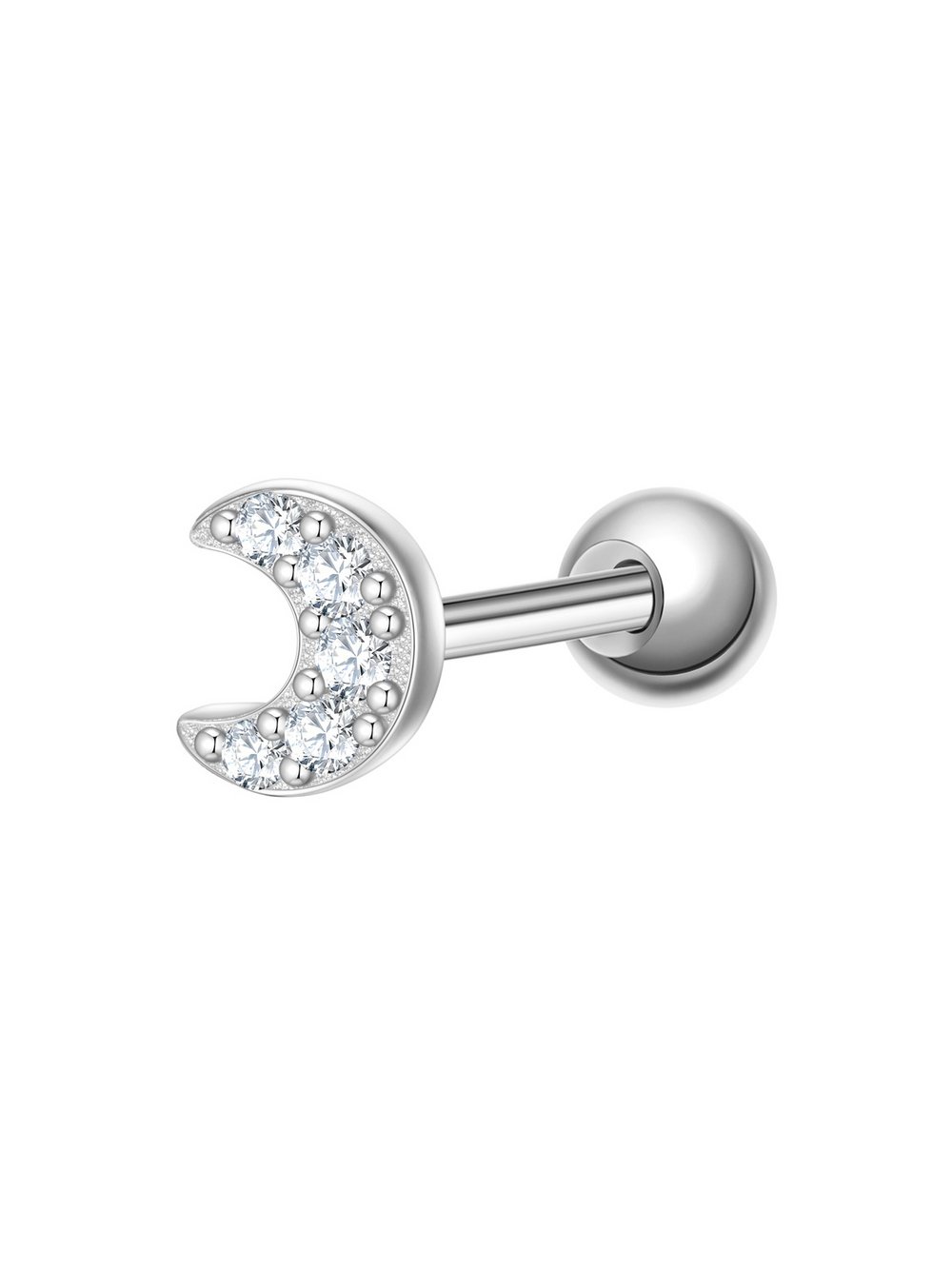 Thumbnail - Glanzstücke München Silberpiercing -Mond Damen Sterlingsilber silber, ONE SIZE