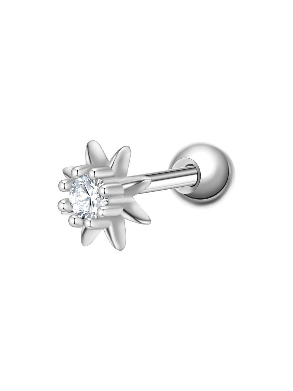 Thumbnail - Glanzstücke München Silberpiercing -Blume Damen Sterlingsilber silber, ONE SIZE