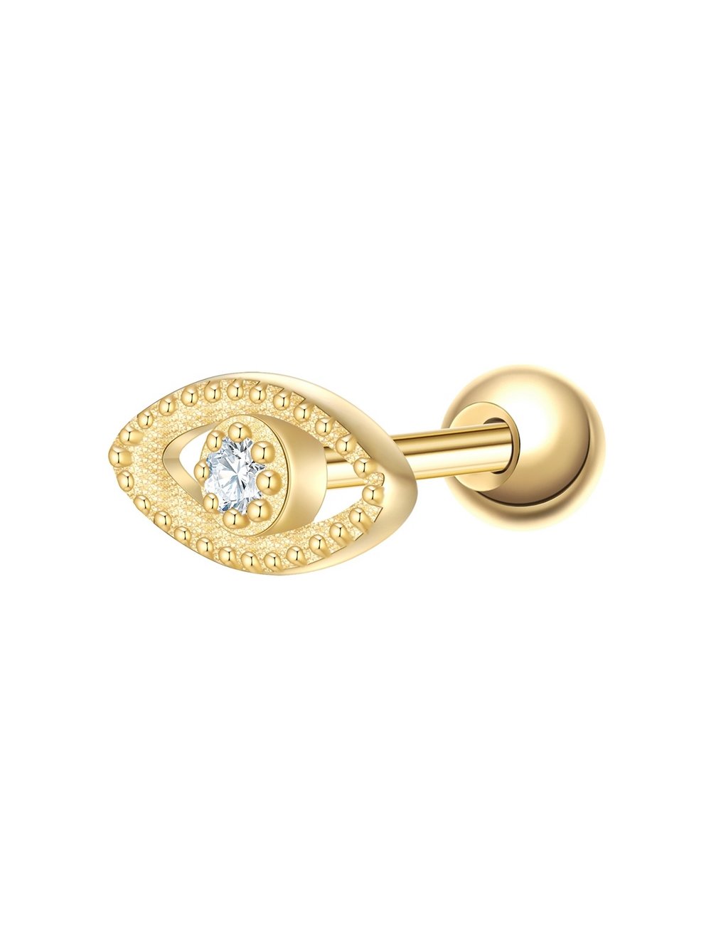 Thumbnail - Glanzstücke München Silberpiercing -Allsehendes Auge Damen Sterlingsilber gold, ONE SIZE