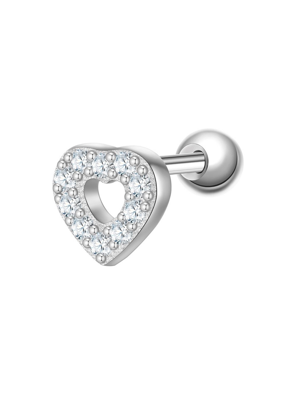 Thumbnail - Glanzstücke München Silberpiercing -Herz Damen Sterlingsilber silber, ONE SIZE