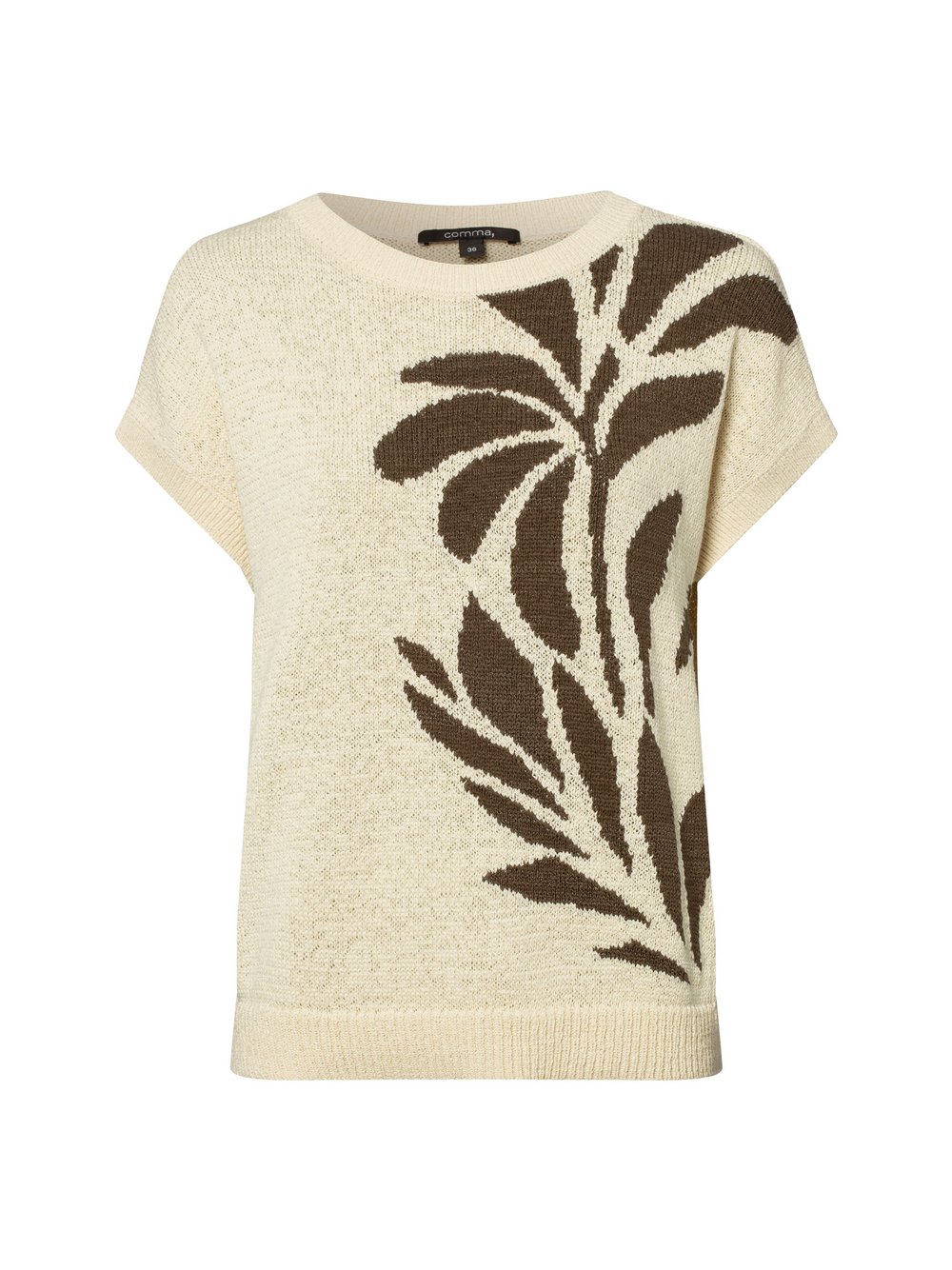 comma Pullunder Damen Baumwolle beige gemustert, 46