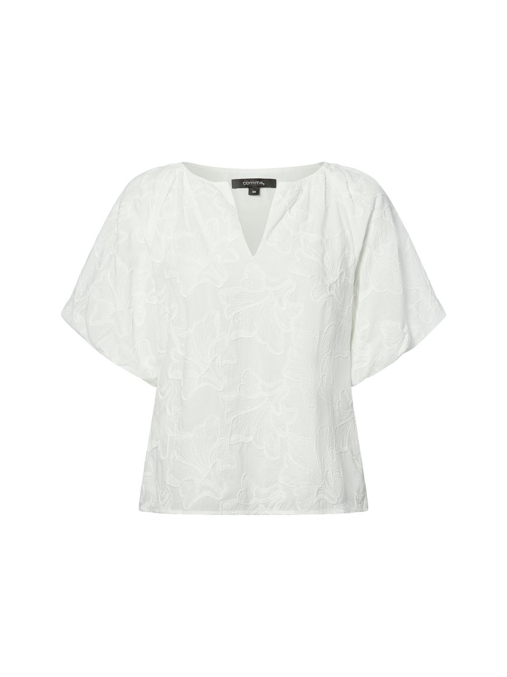 comma Sommerbluse Damen Baumwolle weiß strukturiert, 40