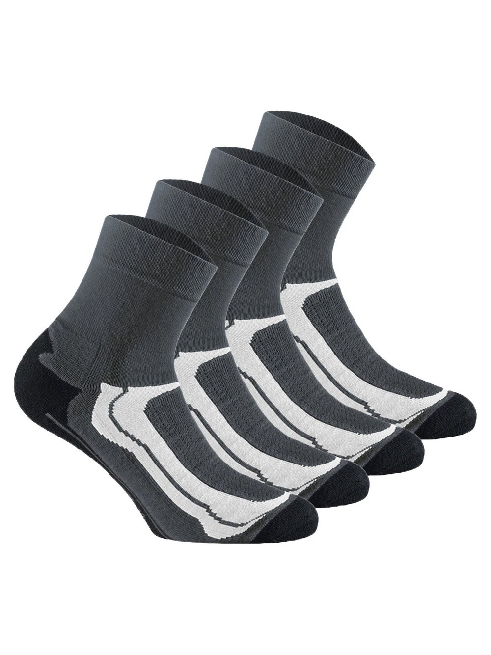 Rohner Socken 4er Pack Damen Baumwolle grau gemustert, 39-42