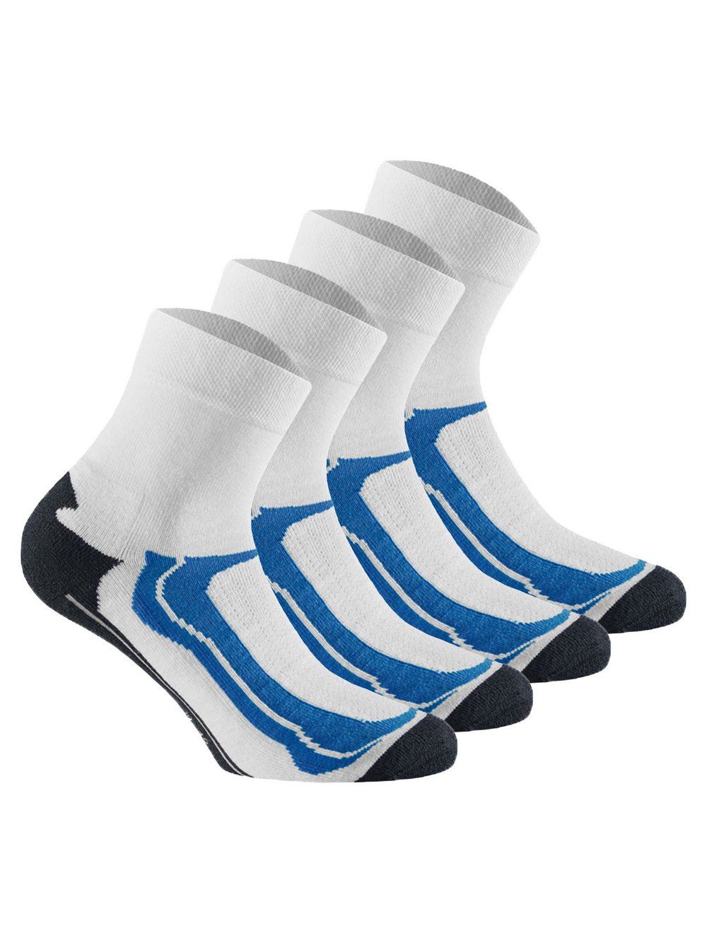 Rohner Socken 4er Pack Damen Baumwolle weiß gemustert, 39-42