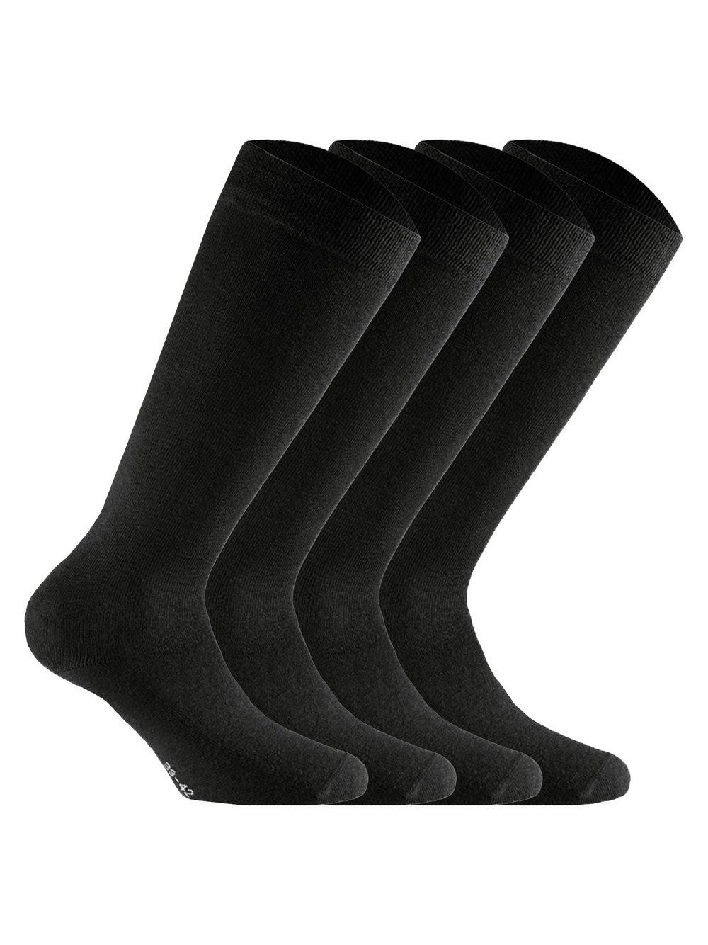 Rohner Socken 4er Pack Damen Baumwolle schwarz, 39-42