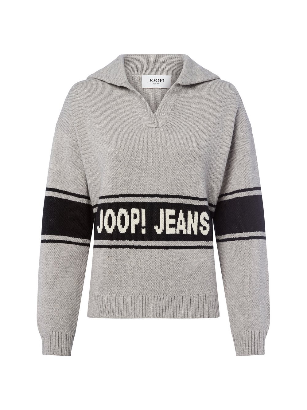 Joop Jeans Strickpullover Damen Baumwolle grau meliert, M