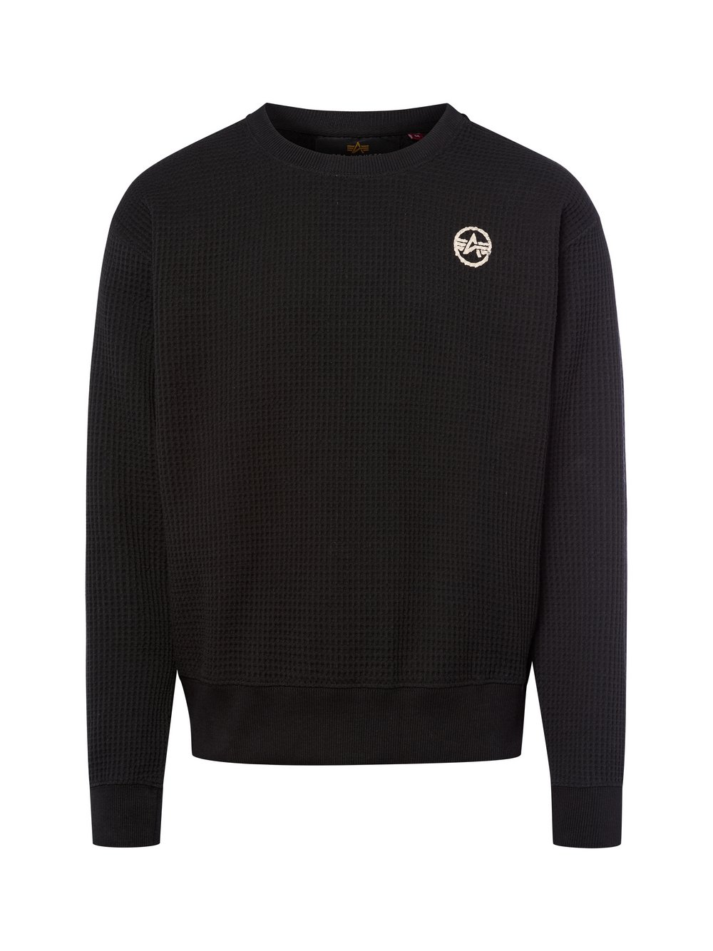 Alpha Industries Sweatshirt Herren Baumwolle schwarz strukturiert, L