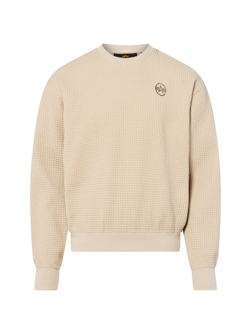 Alpha Industries Sweatshirt Herren Baumwolle beige strukturiert, M