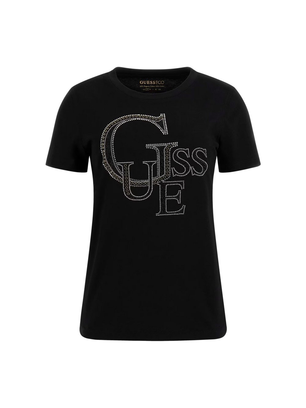 GUESS T-Shirt Damen Baumwolle schwarz bedruckt, S