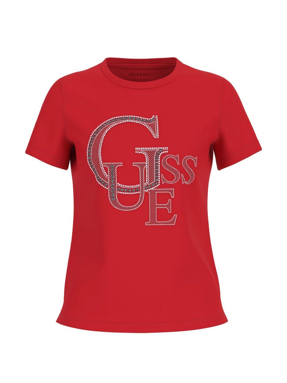 GUESS T-Shirt Damen Baumwolle rot bedruckt, M