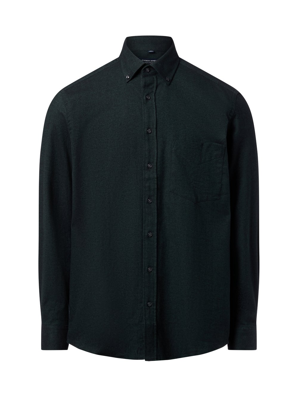 Andrew James Flanell-Hemd Herren Regular Fit Baumwolle grün gemustert, L
