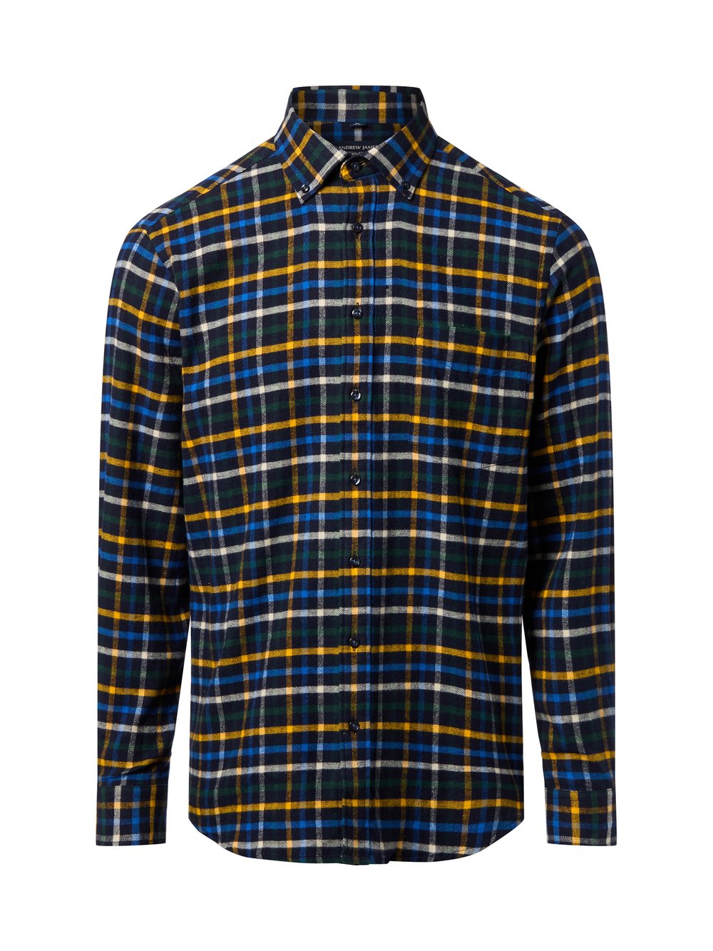 Andrew James Flanell-Hemd Herren Regular Fit Baumwolle mehrfarbig kariert, S