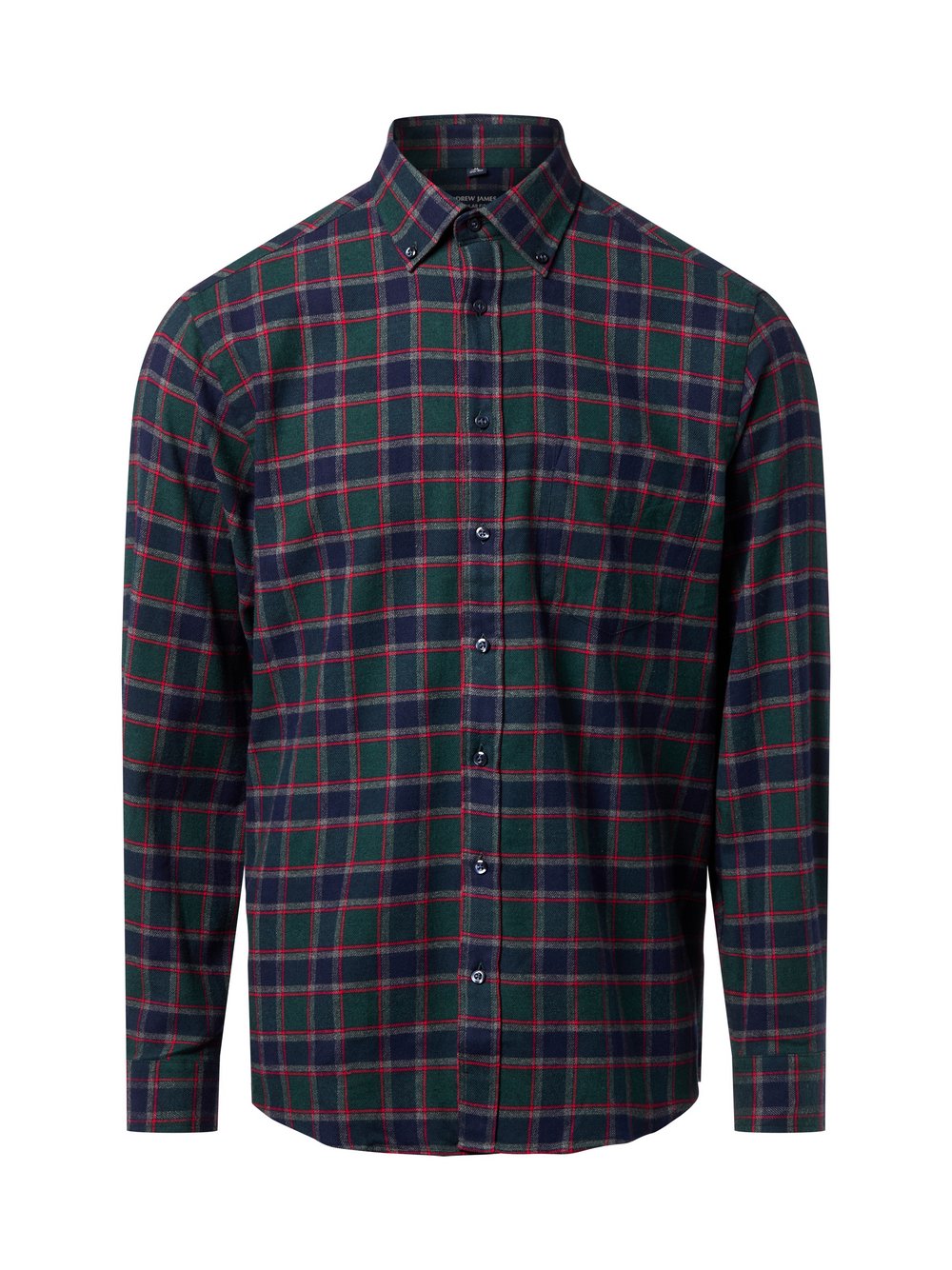 Andrew James Flanellhemd Herren Regular Fit Baumwolle mehrfarbig kariert, M