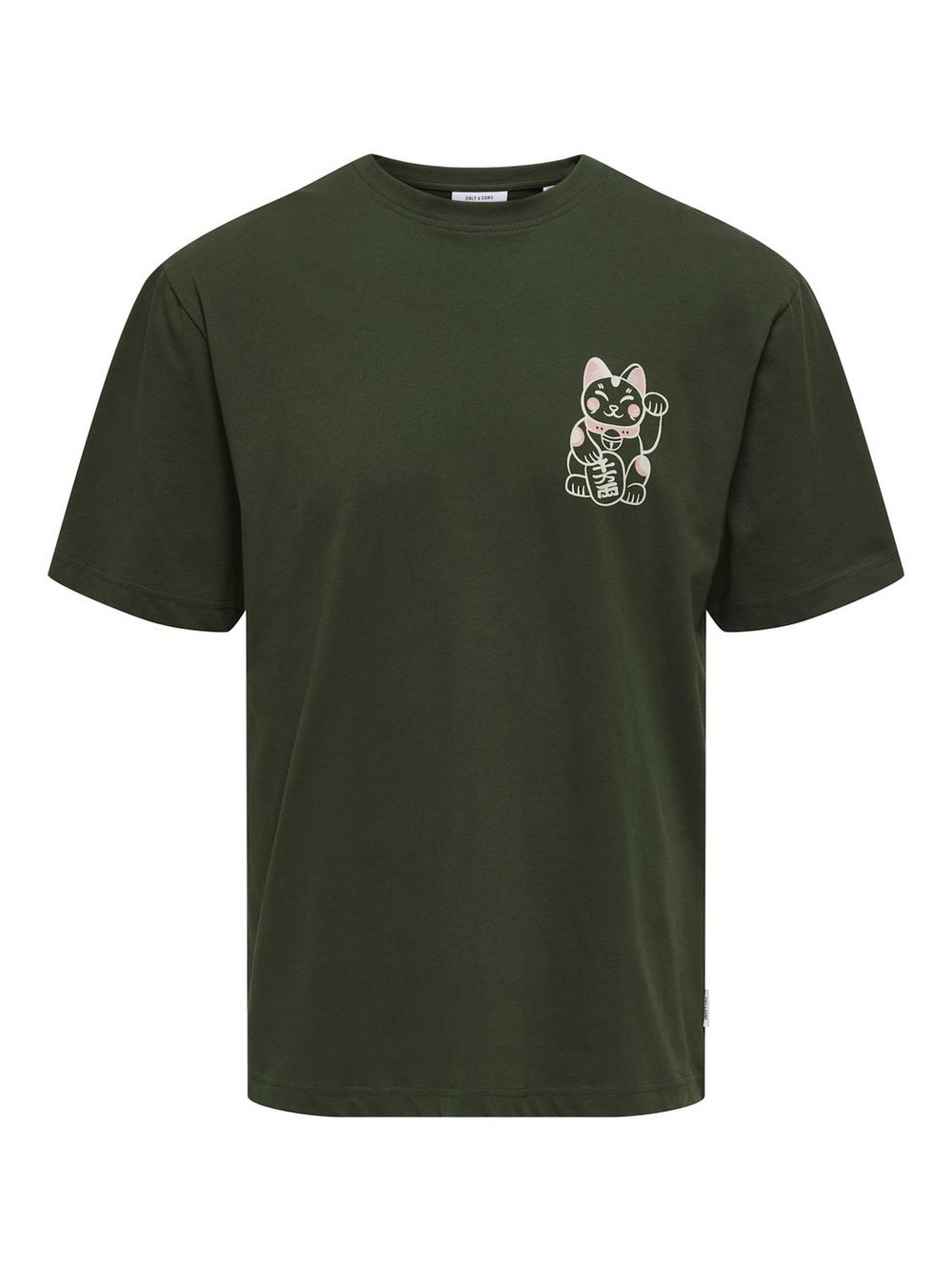 Only&Sons T-Shirt Herren Baumwolle grün bedruckt, M