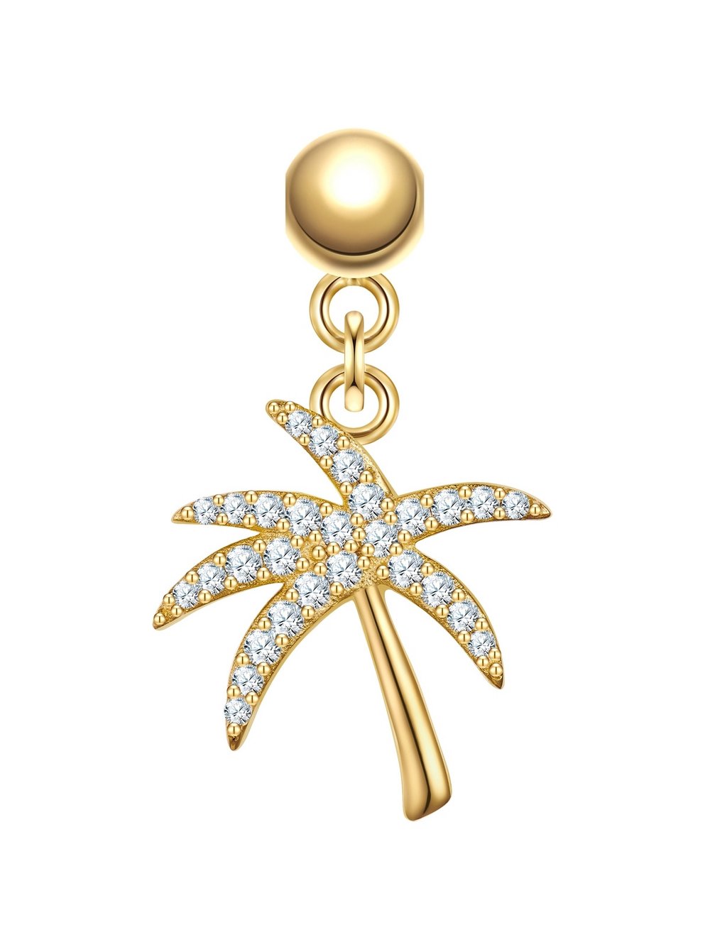 Thumbnail - Glanzstücke München Charm-Palme Damen Sterlingsilber gold, ONE SIZE
