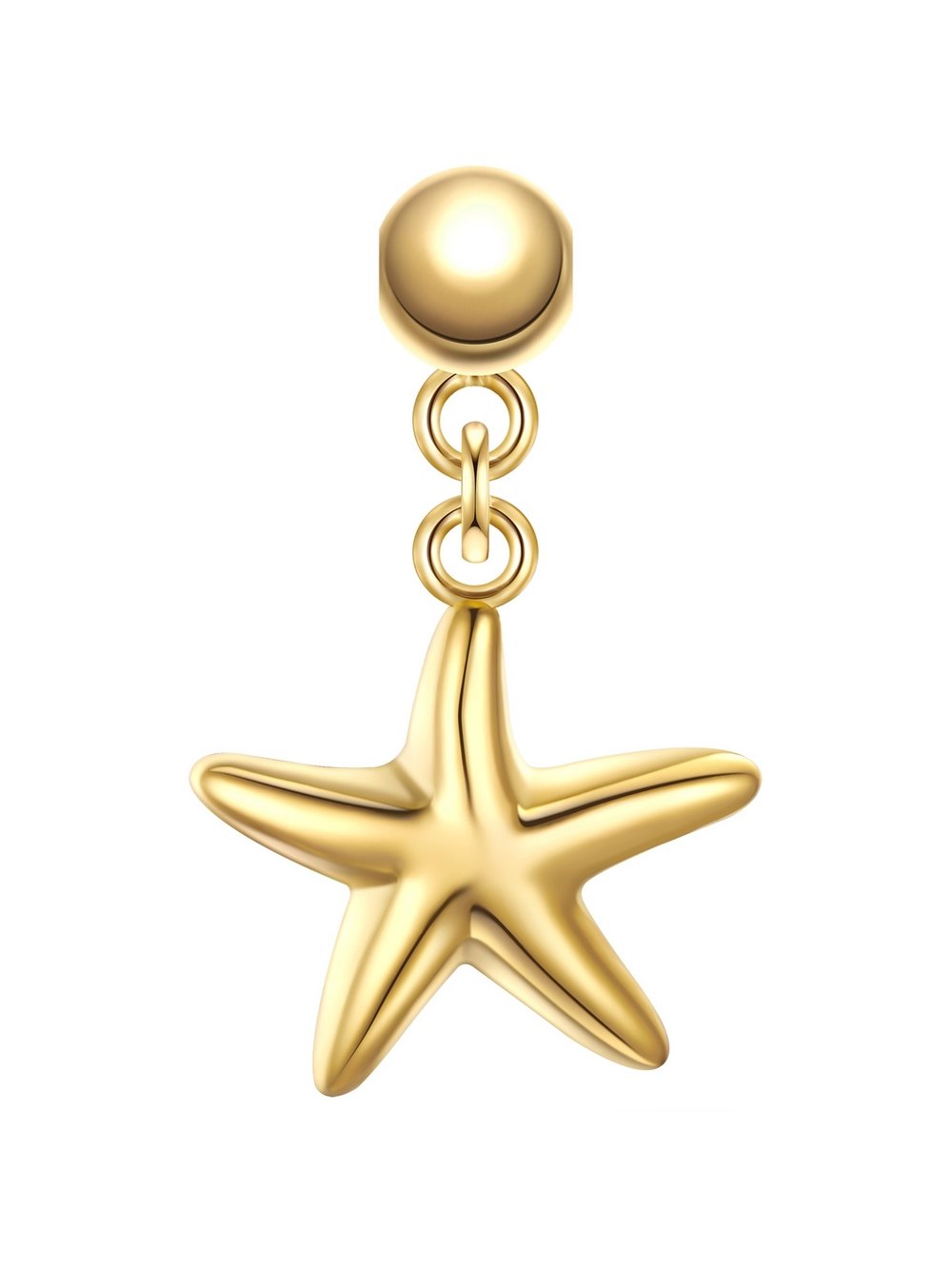 Thumbnail - Glanzstücke München Charm-Seestern Damen Sterlingsilber gold, ONE SIZE