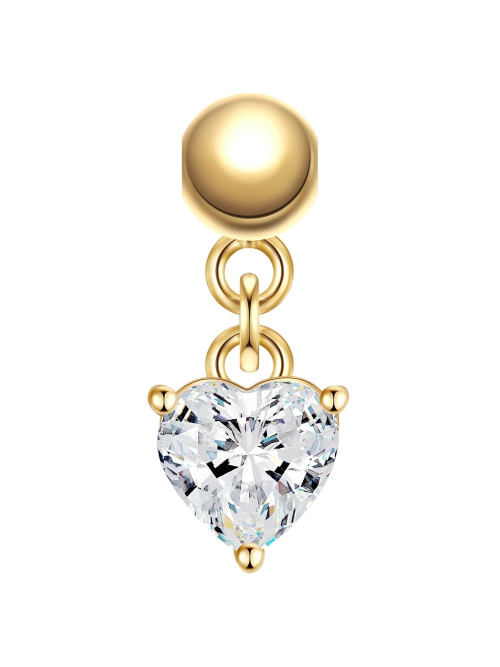 Thumbnail - Glanzstücke München Charm-Herz Damen Sterlingsilber gold, ONE SIZE