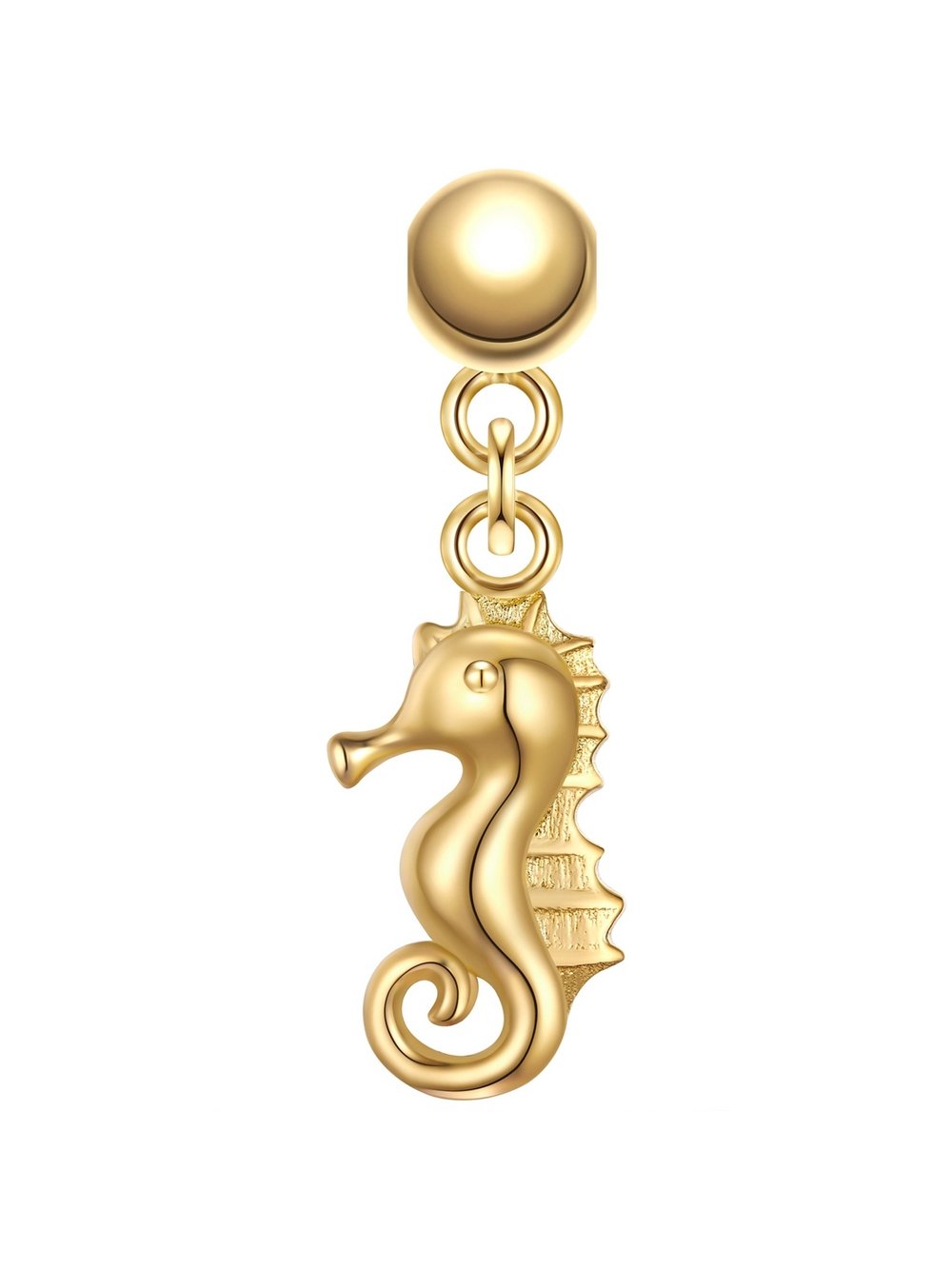 Thumbnail - Glanzstücke München Charm-Seepferdchen Damen Sterlingsilber gold, ONE SIZE