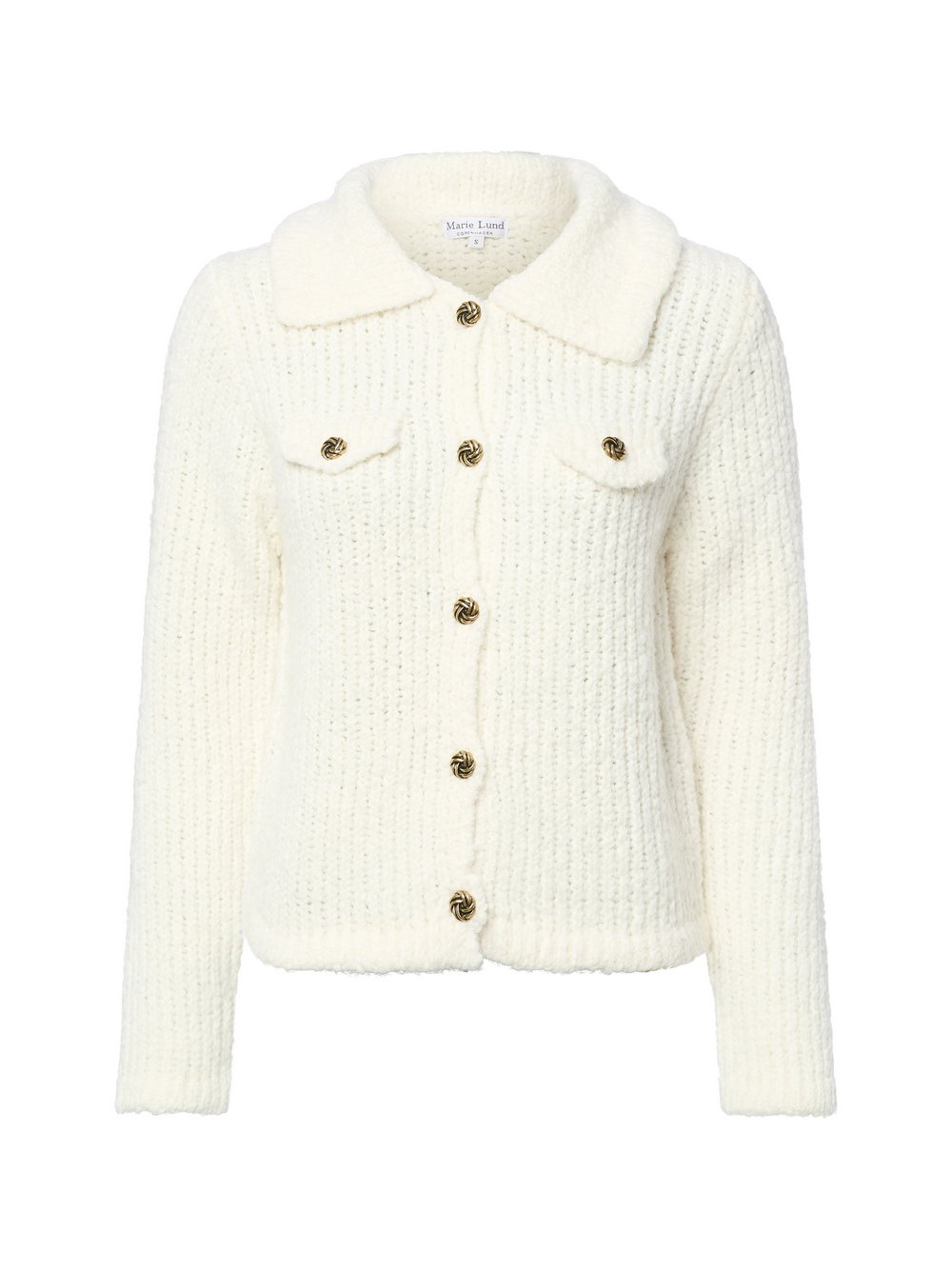 Marie Lund Strickjacke mit Wollanteil Damen Wolle weiß, L