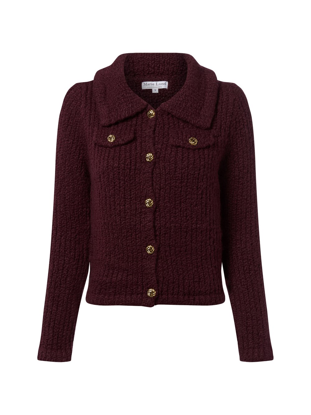 Marie Lund Strickjacke mit Wollanteil Damen Wolle lila, M