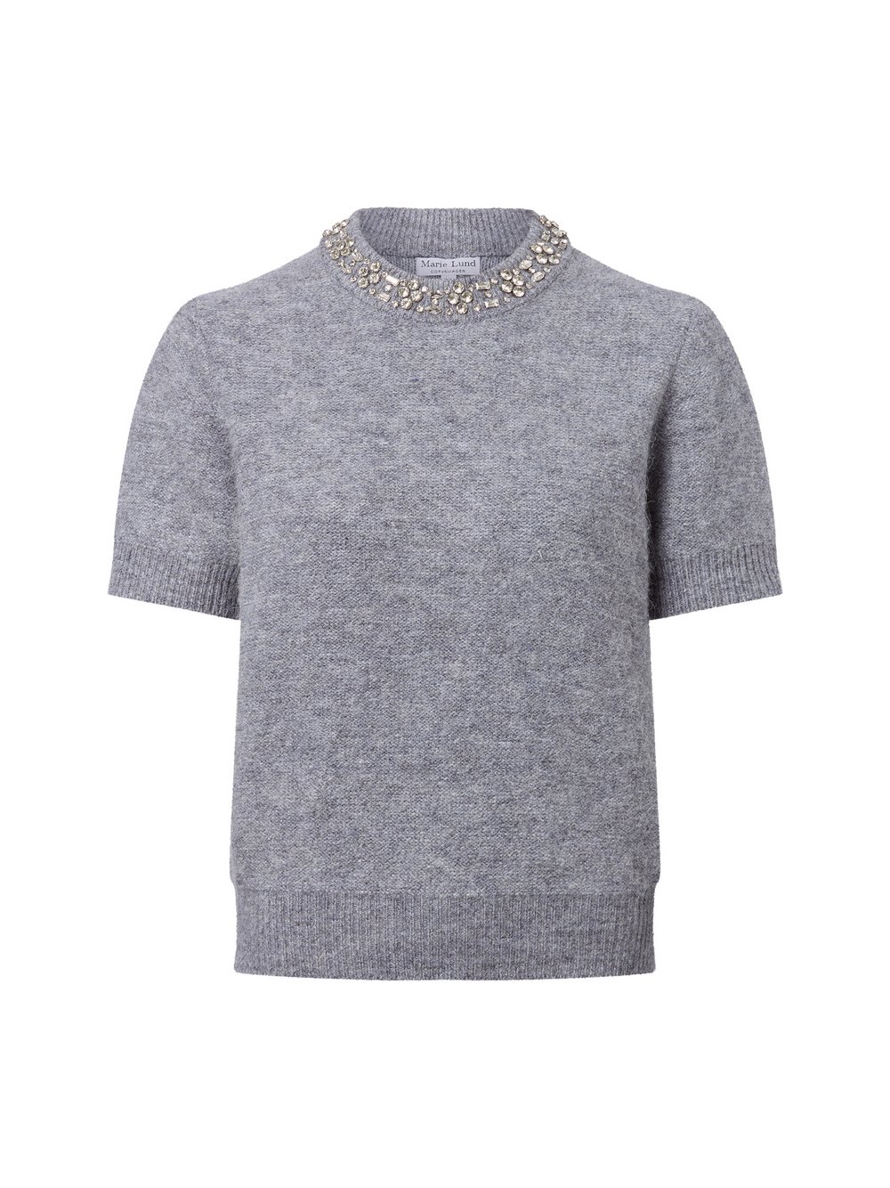 Marie Lund Strickpullover mit Alpakaanteil Damen grau meliert, XS