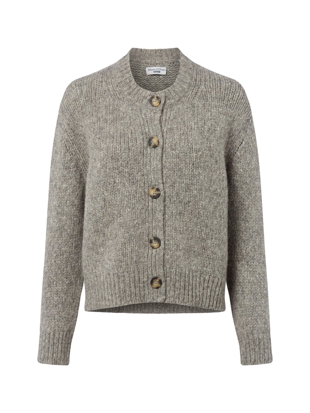 Marc O'Polo Denim Strickjacke mit Alpaka-Anteil Damen Schurwolle grau meliert, S