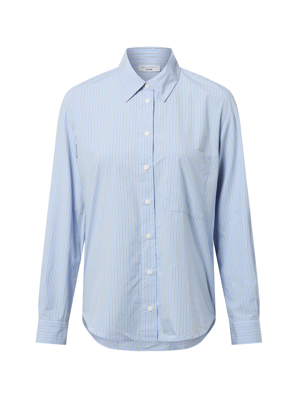 Thumbnail - Marc O'Polo Denim Hemdbluse Damen Baumwolle blau gestreift, L