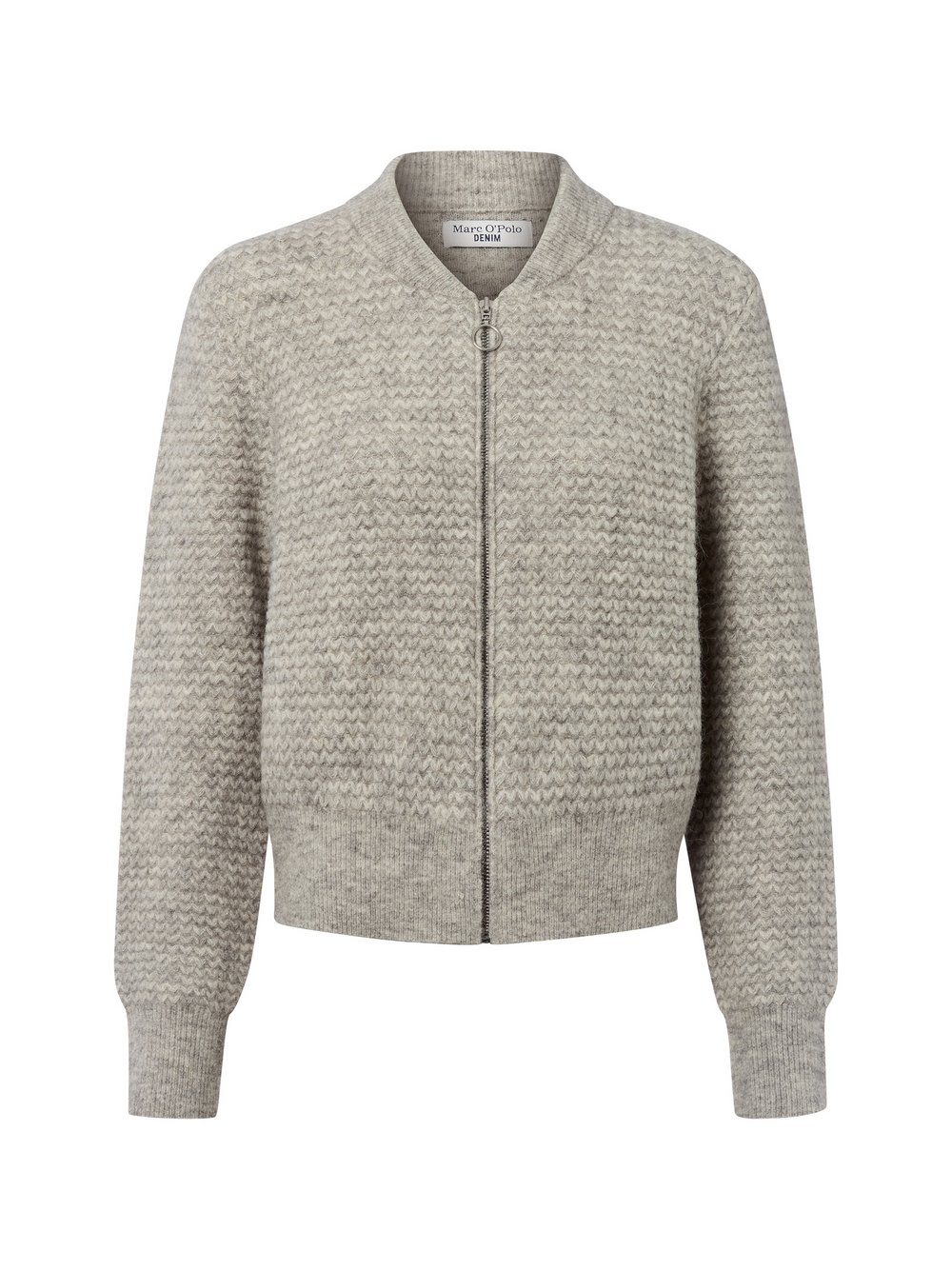 Marc O'Polo Denim Strickjacke mit Alpaka-Anteil Damen Grobstrick grau meliert, S