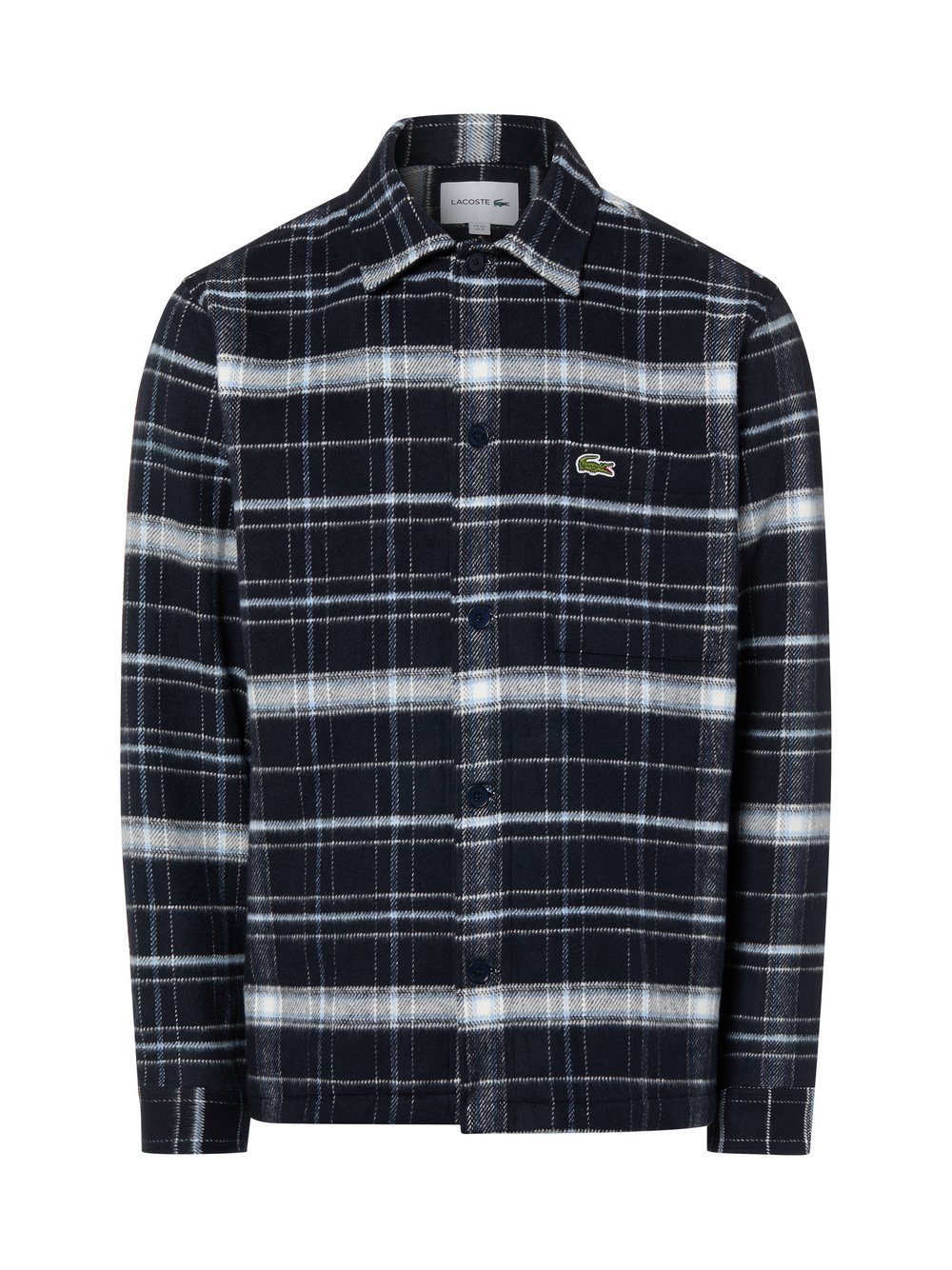 Lacoste Overshirt Herren Comfort Fit Baumwolle blau kariert, 43