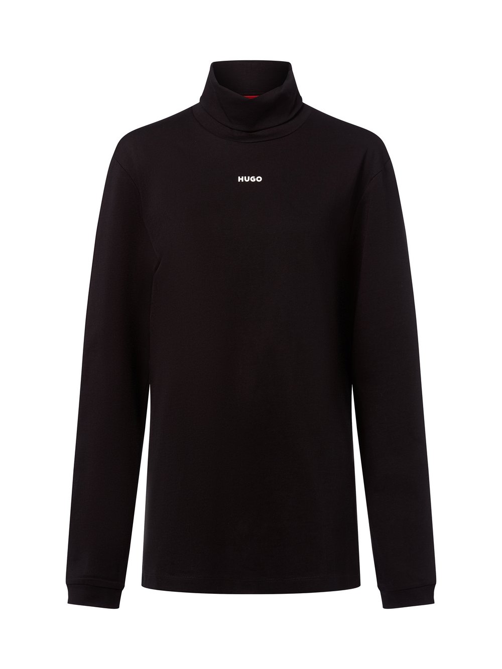 Thumbnail - HUGO Rollkragenshirt Herren Baumwolle schwarz, XXL
