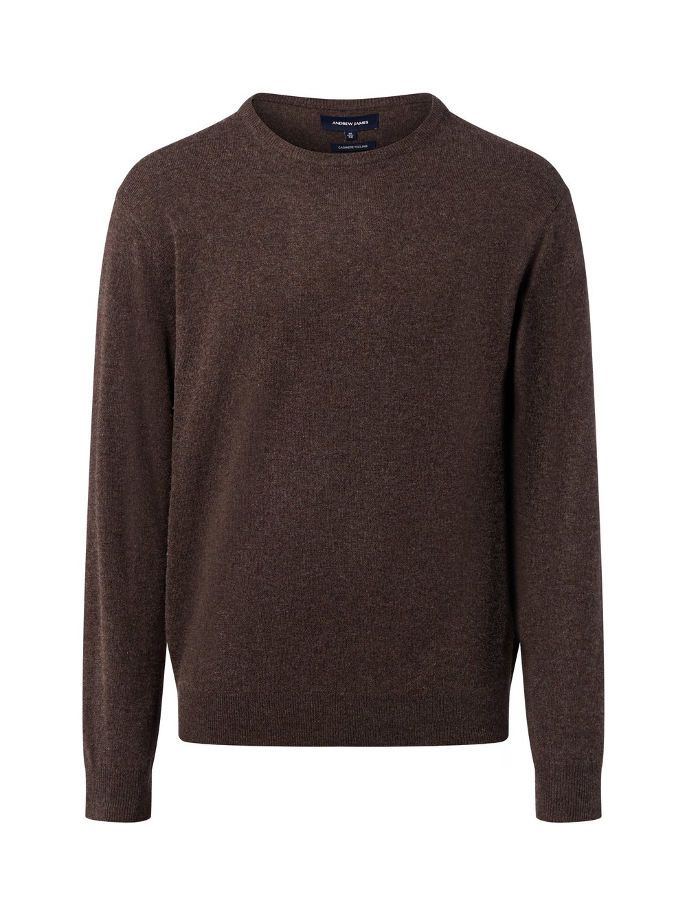 Andrew James Pullover mit Woll- und Kaschmir-Anteil Herren Wolle braun meliert, XL