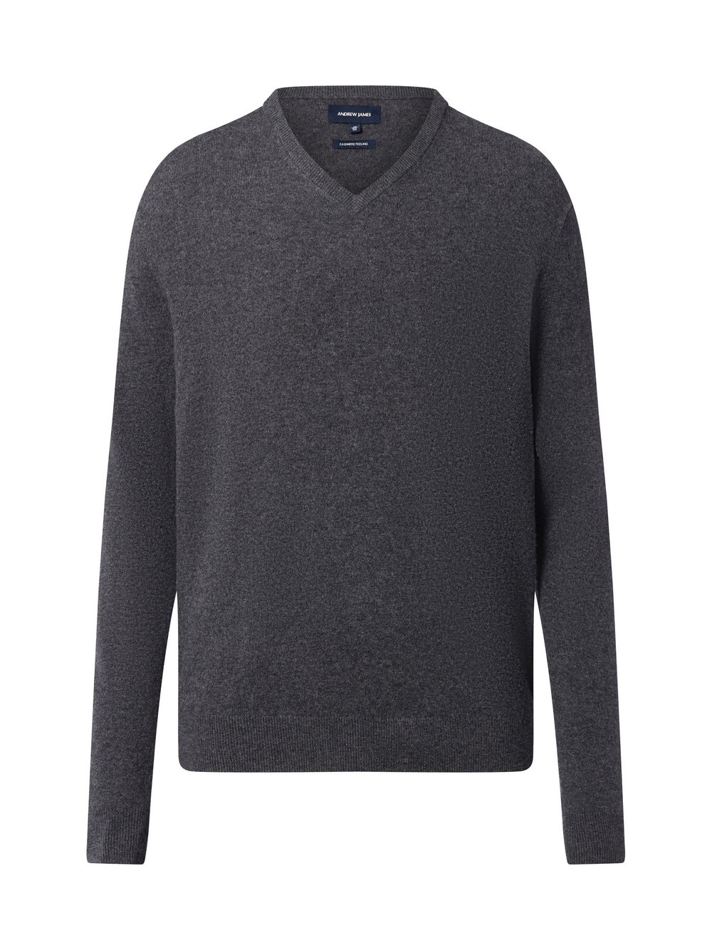 Andrew James Strickpullover mit Wolle und Cashmere Herren grau meliert, L