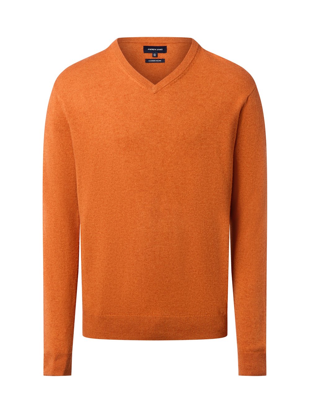 Andrew James Strickpullover mit Wolle und Cashmere Herren orange meliert, XXXL