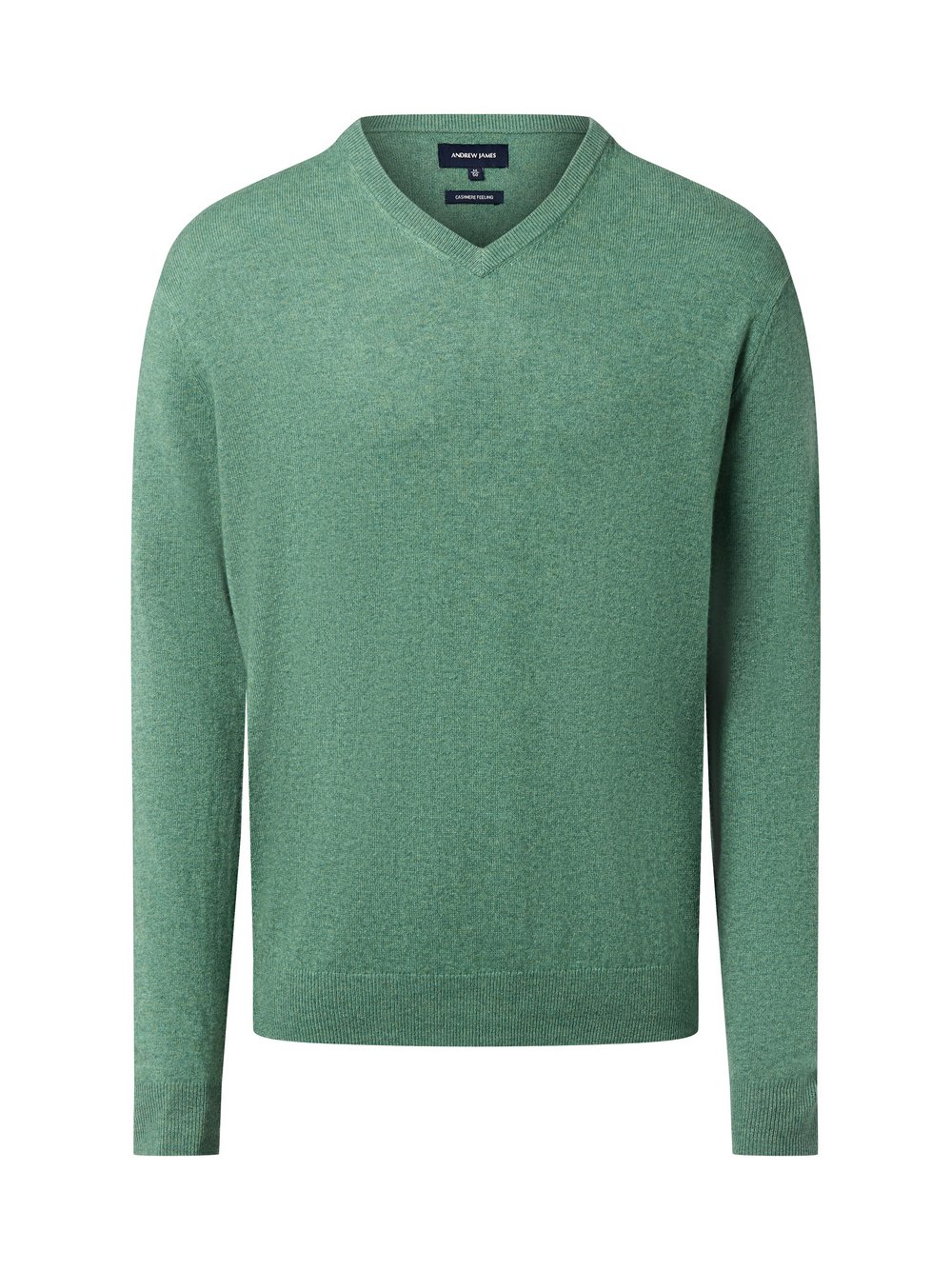 Andrew James Strickpullover mit Wolle und Cashmere Herren grün meliert, XXL
