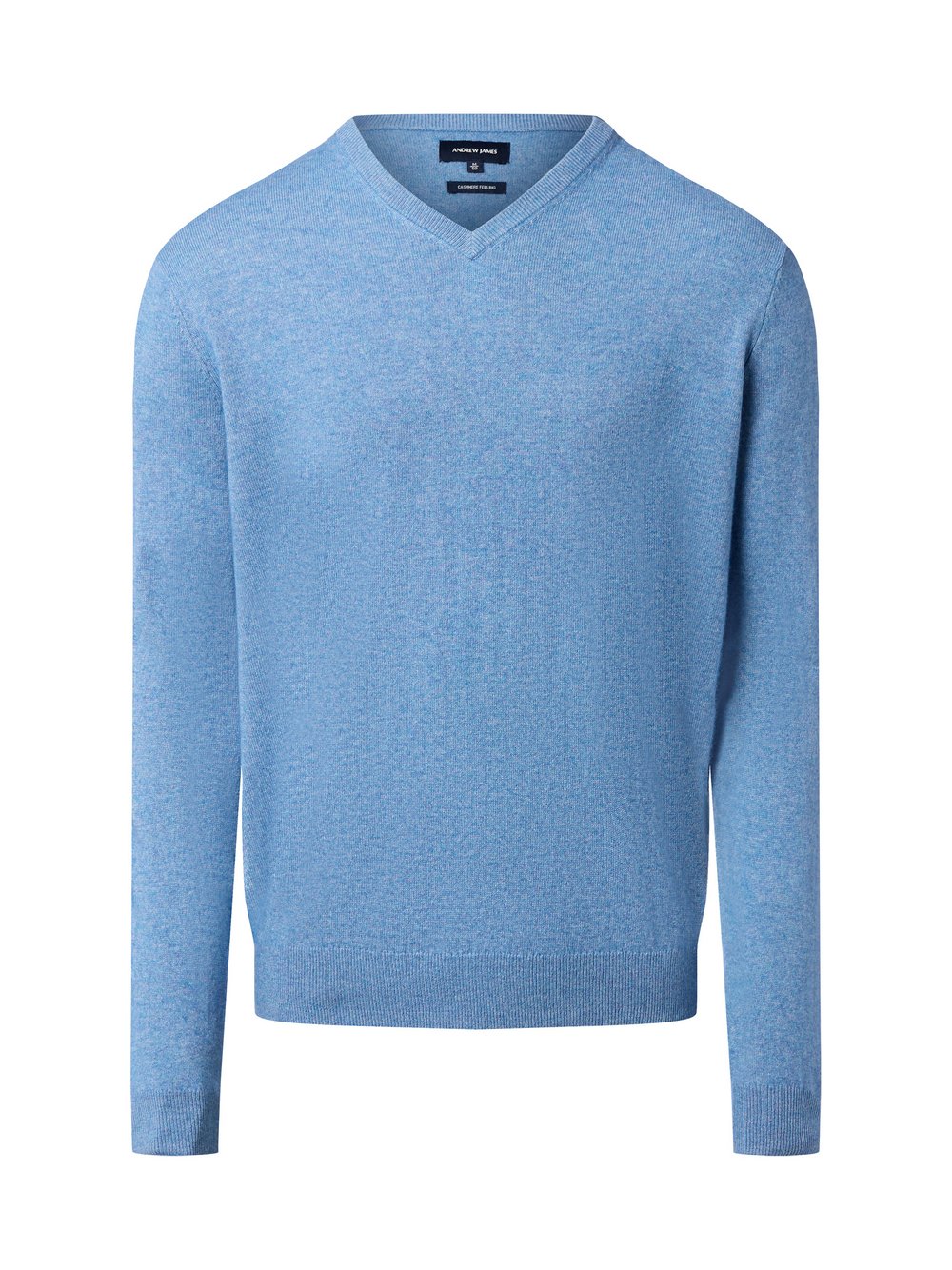 Andrew James Strickpullover mit Wolle und Cashmere Herren blau meliert, XXL