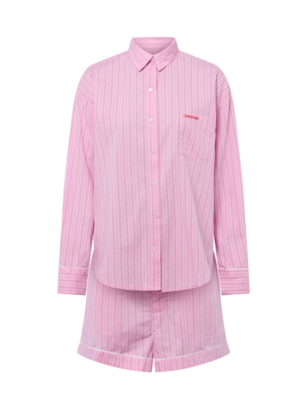 Thumbnail - Calvin Klein Pyjama Damen Baumwolle rosa gestreift, M