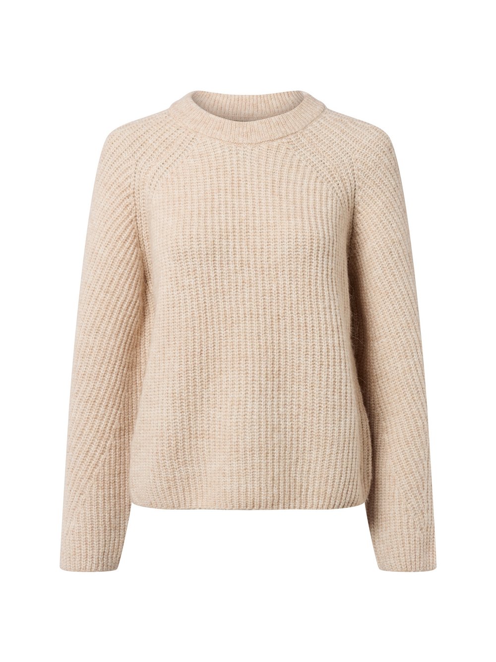 Nümph Strickpullover mit Alpaka-Anteil Damen Grobstrick beige meliert, XXL