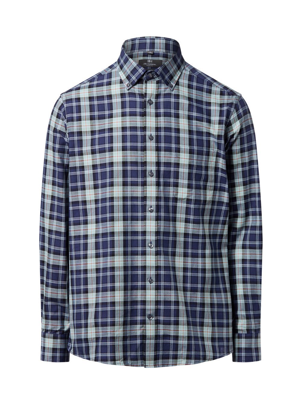 Nils Sundström Freizeithemd Herren Regular Fit Baumwolle blau gestreift, S