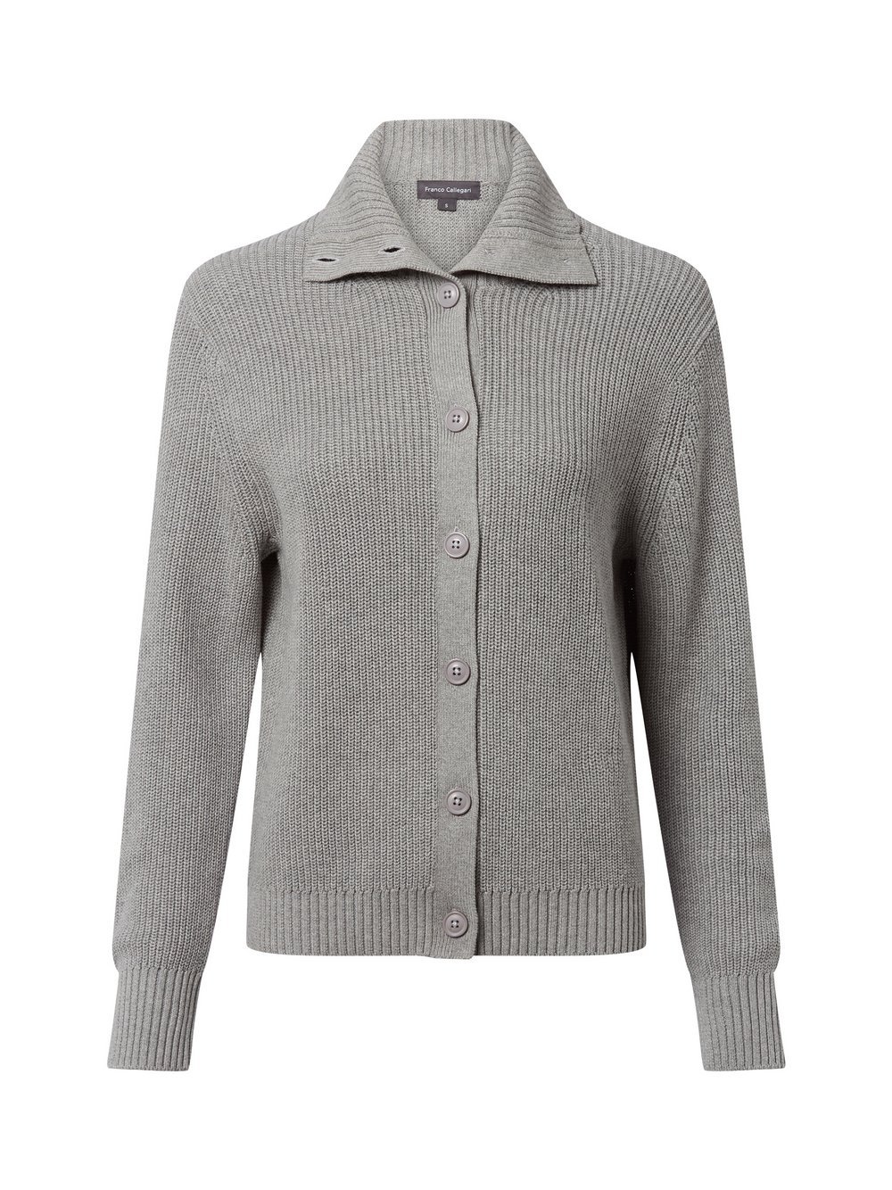 Franco Callegari Strickjacke Damen Baumwolle grau meliert, XXL