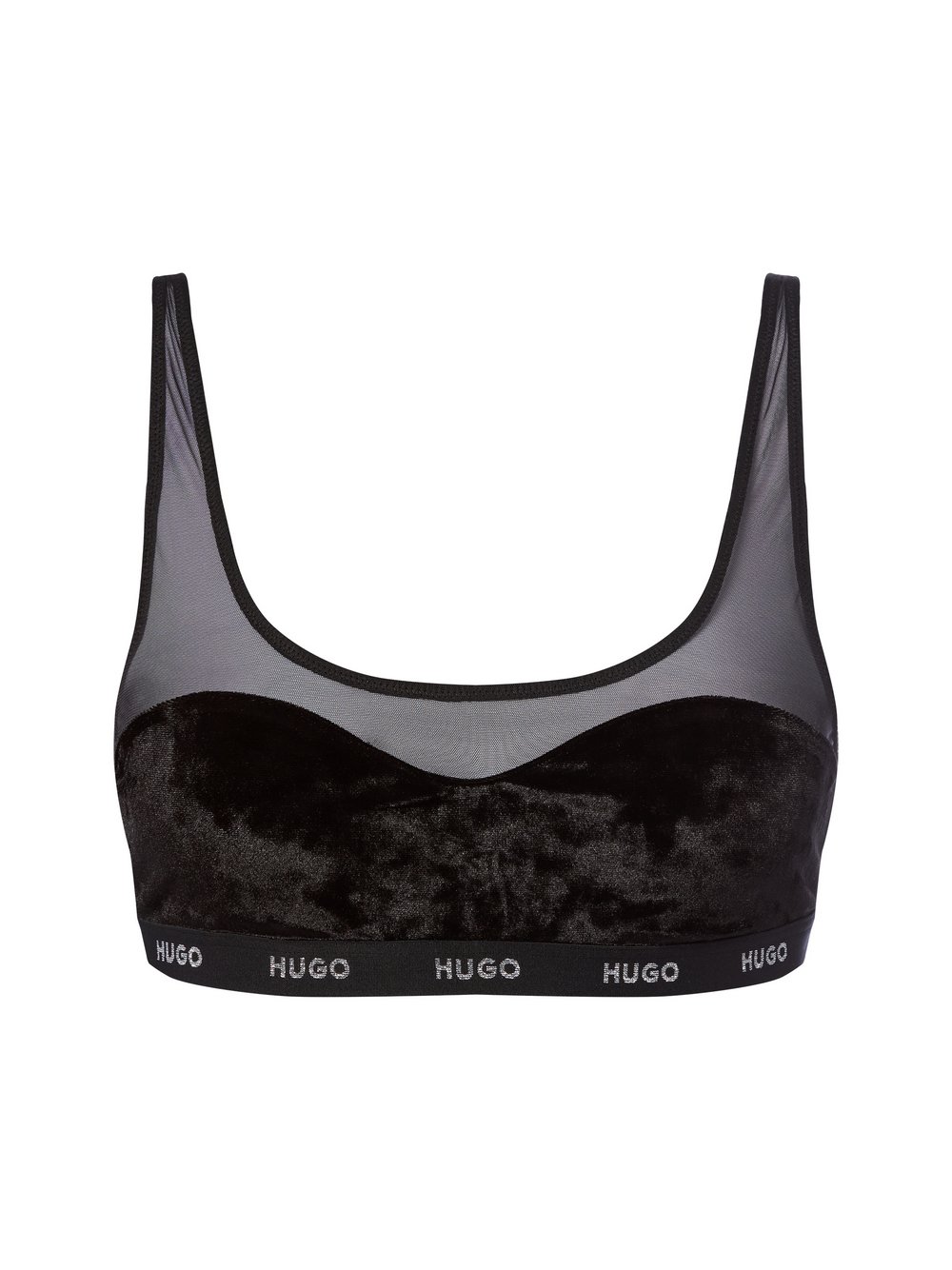 HUGO Bralette Damen Samt schwarz, S