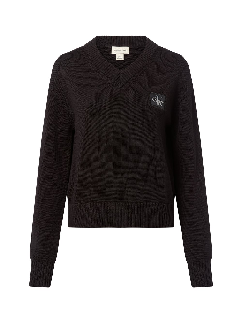 Calvin Klein Jeans Pullover Damen Baumwolle schwarz, XS