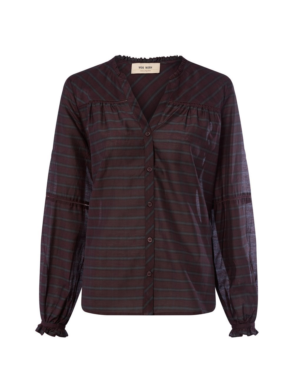 MOS MOSH Bluse mit Seiden-Anteil Damen Baumwolle mehrfarbig gestreift, L
